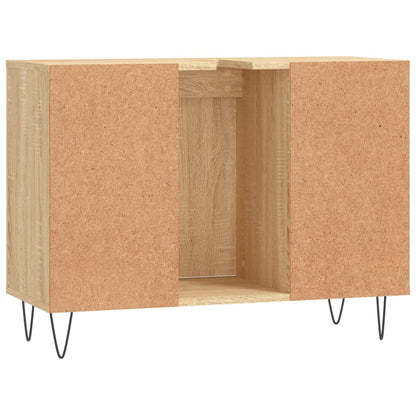 Badkamerkast 80X33X60 Cm Bewerkt Hout Kleurig Sonoma eiken