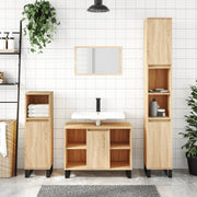 Badkamerkast 80x33x60 cm bewerkt hout sonoma eiken