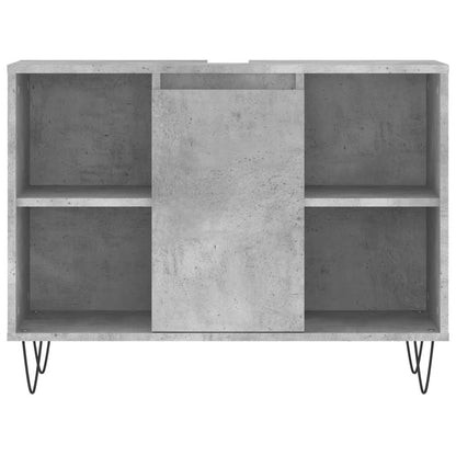 Badkamerkast 80X33X60 Cm Bewerkt Hout Betongrijs