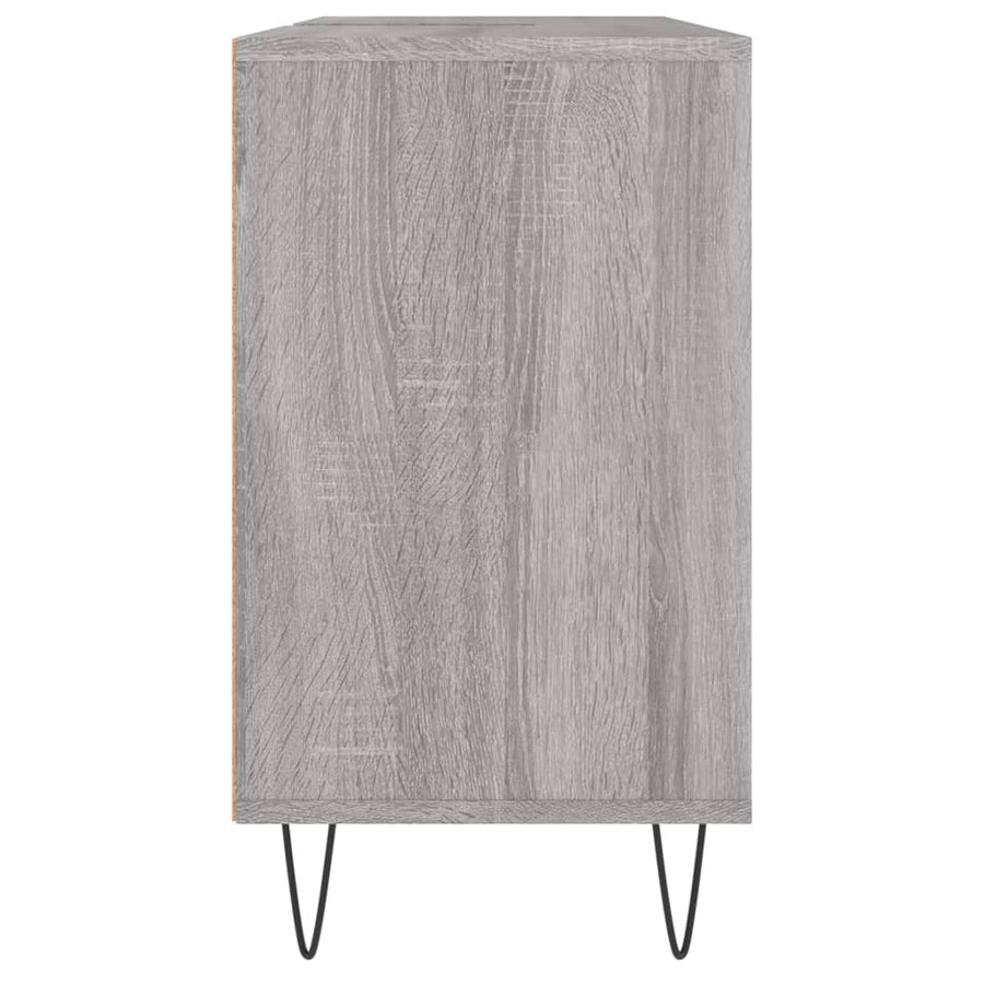 Badkamerkast 80X33X60 Cm Bewerkt Hout Eikenkleurig Grijs sonoma