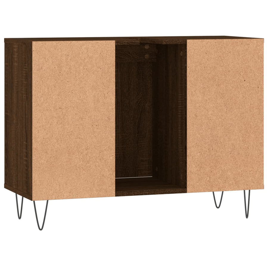 Badkamerkast 80X33X60 Cm Bewerkt Hout bruin eikenkleur