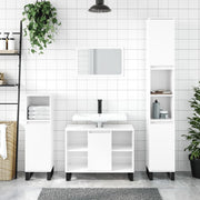 Badkamerkast 80x33x60 cm hoogglans wit bewerkt hout