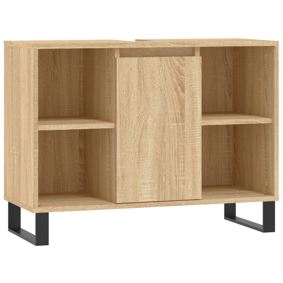 Badkamerkast 80X33X60 Cm Bewerkt Hout Kleurig Sonoma eiken