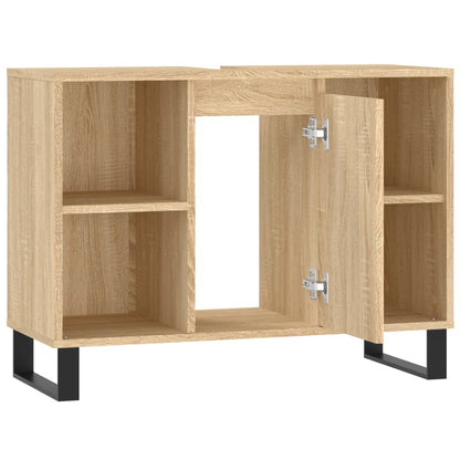 Badkamerkast 80X33X60 Cm Bewerkt Hout Kleurig Sonoma eiken