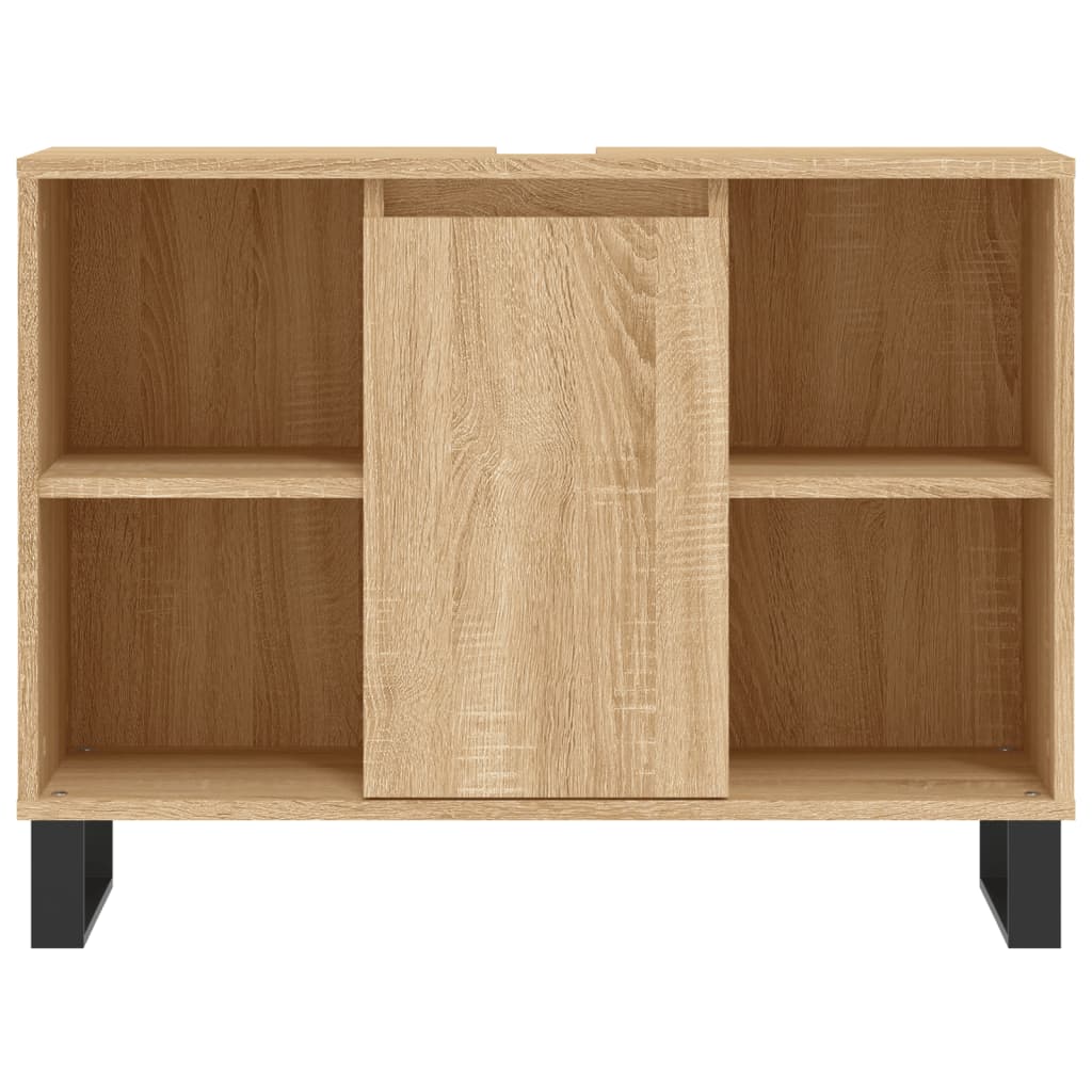 Badkamerkast 80X33X60 Cm Bewerkt Hout Kleurig Sonoma eiken