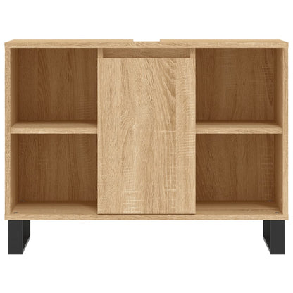 Badkamerkast 80X33X60 Cm Bewerkt Hout Kleurig Sonoma eiken