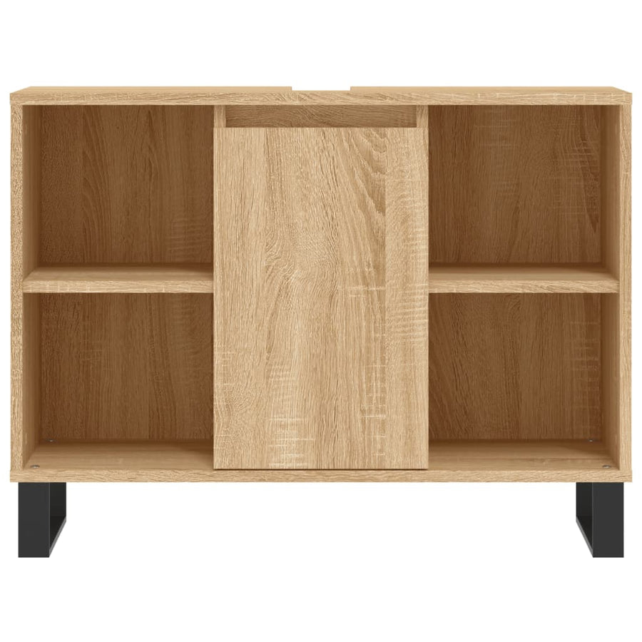 Badkamerkast 80X33X60 Cm Bewerkt Hout Kleurig Sonoma eiken