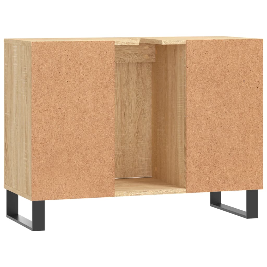 Badkamerkast 80X33X60 Cm Bewerkt Hout Kleurig Sonoma eiken
