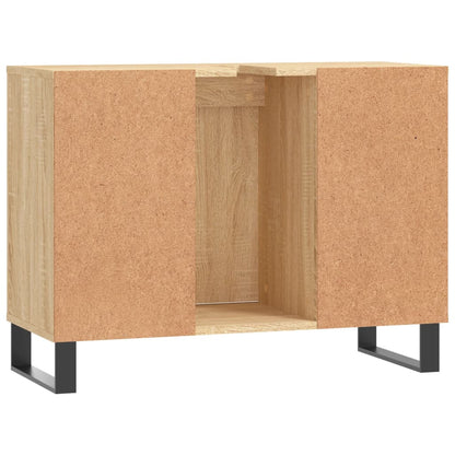 Badkamerkast 80X33X60 Cm Bewerkt Hout Kleurig Sonoma eiken