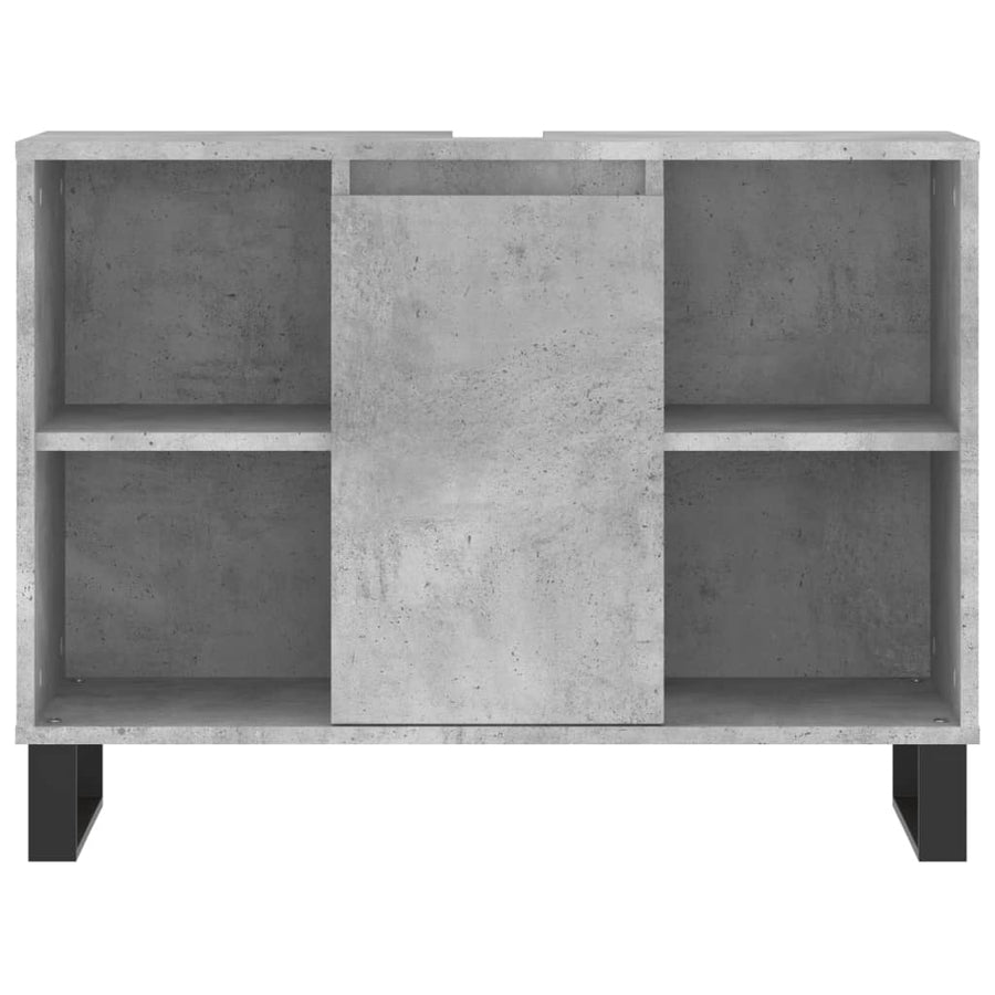 Badkamerkast 80X33X60 Cm Bewerkt Hout Betongrijs