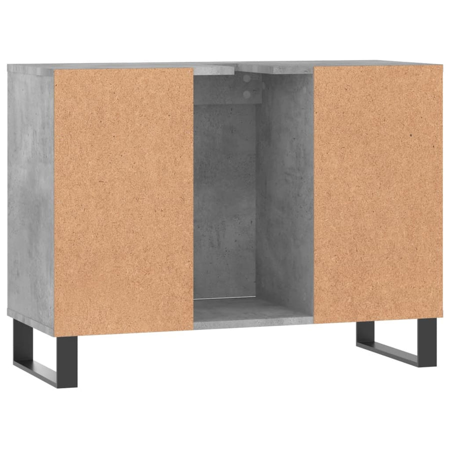 Badkamerkast 80X33X60 Cm Bewerkt Hout Betongrijs