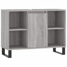 Badkamerkast 80X33X60 Cm Bewerkt Hout Eikenkleurig Grijs sonoma