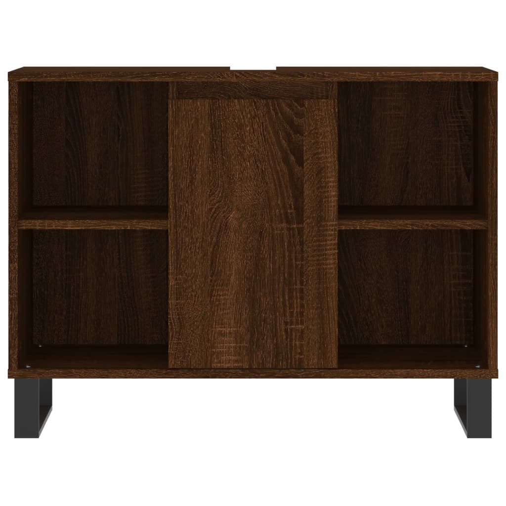 Badkamerkast 80X33X60 Cm Bewerkt Hout bruin eikenkleur