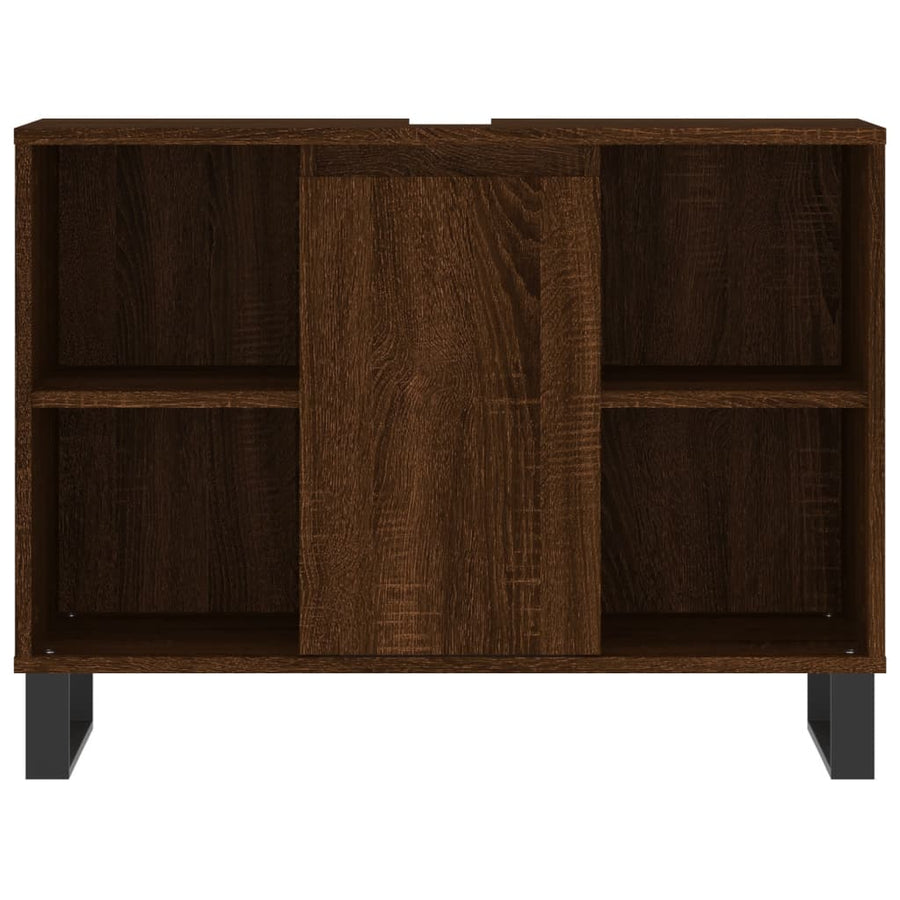 Badkamerkast 80X33X60 Cm Bewerkt Hout bruin eikenkleur