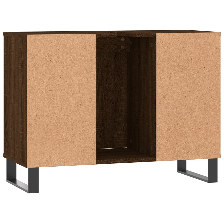 Badkamerkast 80X33X60 Cm Bewerkt Hout bruin eikenkleur
