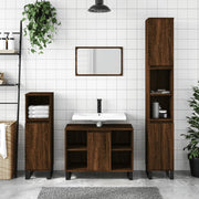 Badkamerkast 80x33x60 cm bewerkt hout bruin