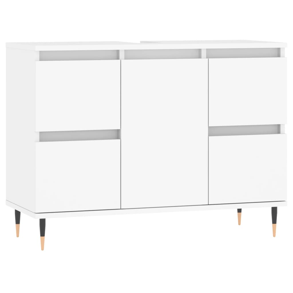 Badkamerkast 80X33X60 Cm Bewerkt Hout Wit