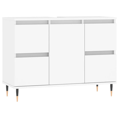 Badkamerkast 80X33X60 Cm Bewerkt Hout Wit