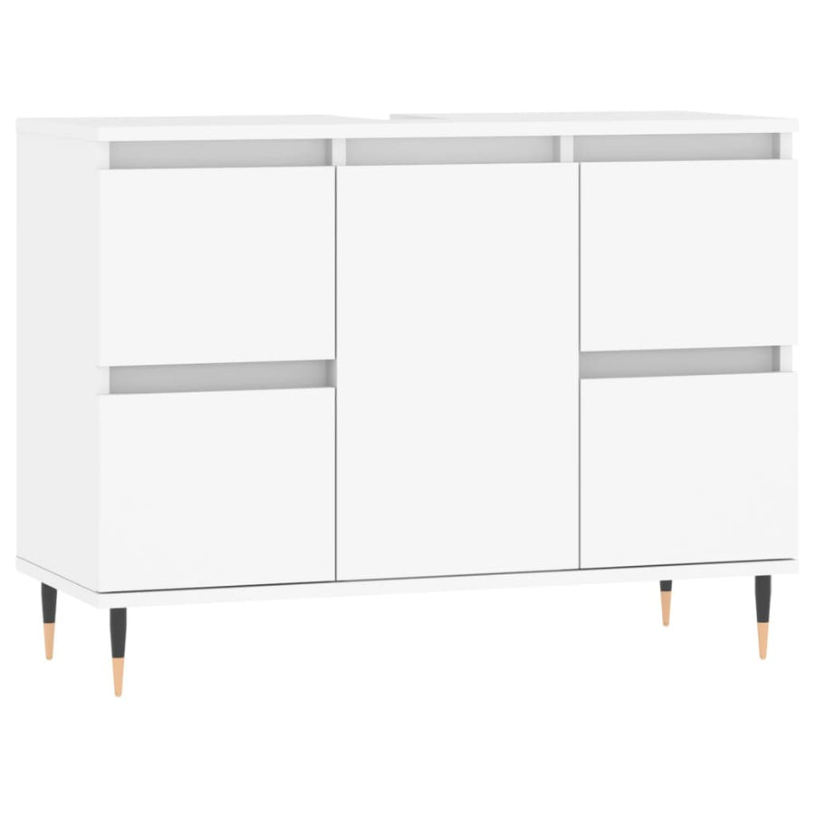 Badkamerkast 80X33X60 Cm Bewerkt Hout Wit