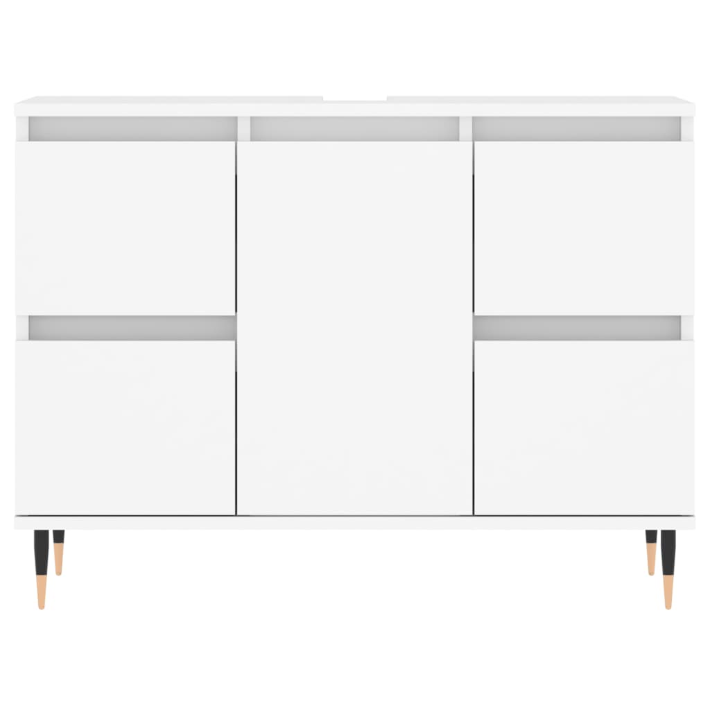 Badkamerkast 80X33X60 Cm Bewerkt Hout Wit