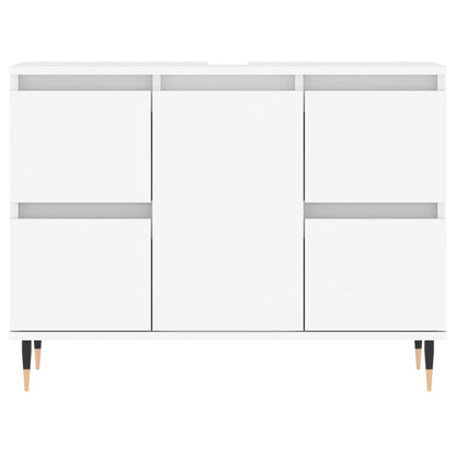Badkamerkast 80X33X60 Cm Bewerkt Hout Wit