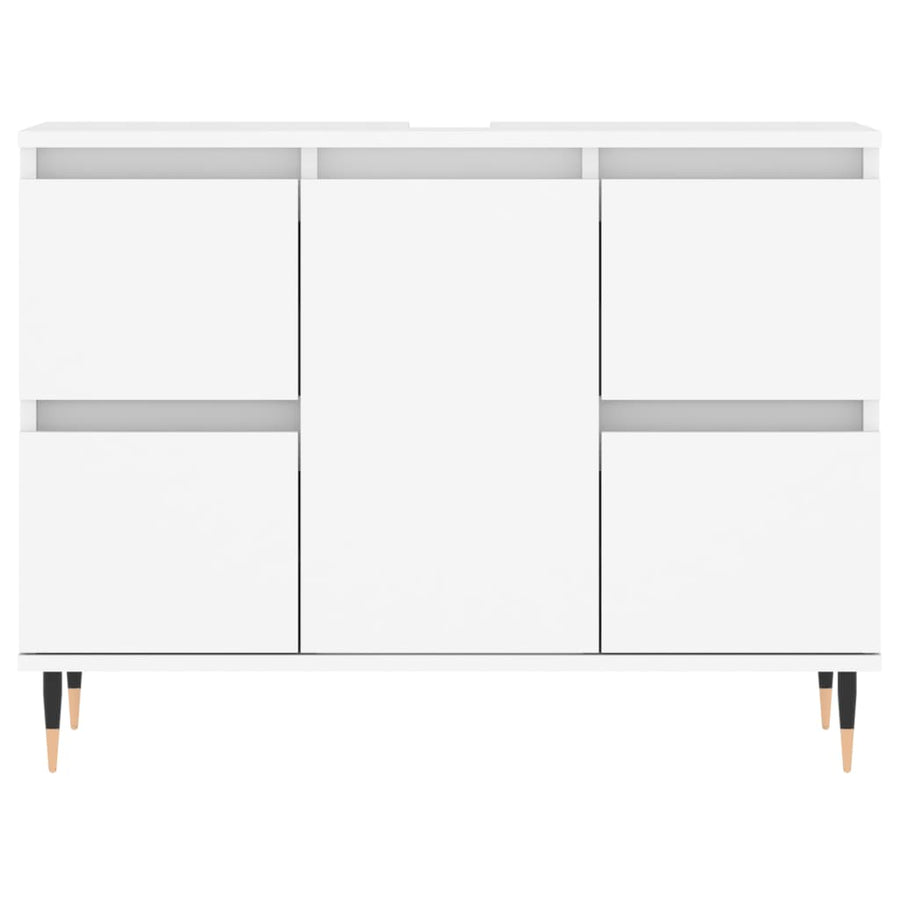 Badkamerkast 80X33X60 Cm Bewerkt Hout Wit