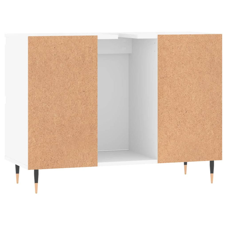 Badkamerkast 80X33X60 Cm Bewerkt Hout Wit