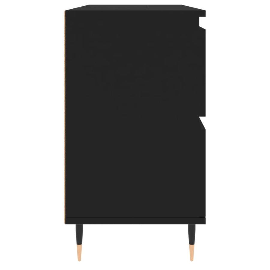 Badkamerkast 80X33X60 Cm Bewerkt Hout Zwart