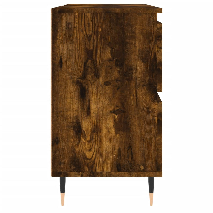 Badkamerkast 80X33X60 Cm Bewerkt Hout Kleurig Gerookt eiken