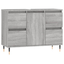 Badkamerkast 80X33X60 Cm Bewerkt Hout Eikenkleurig Grijs sonoma