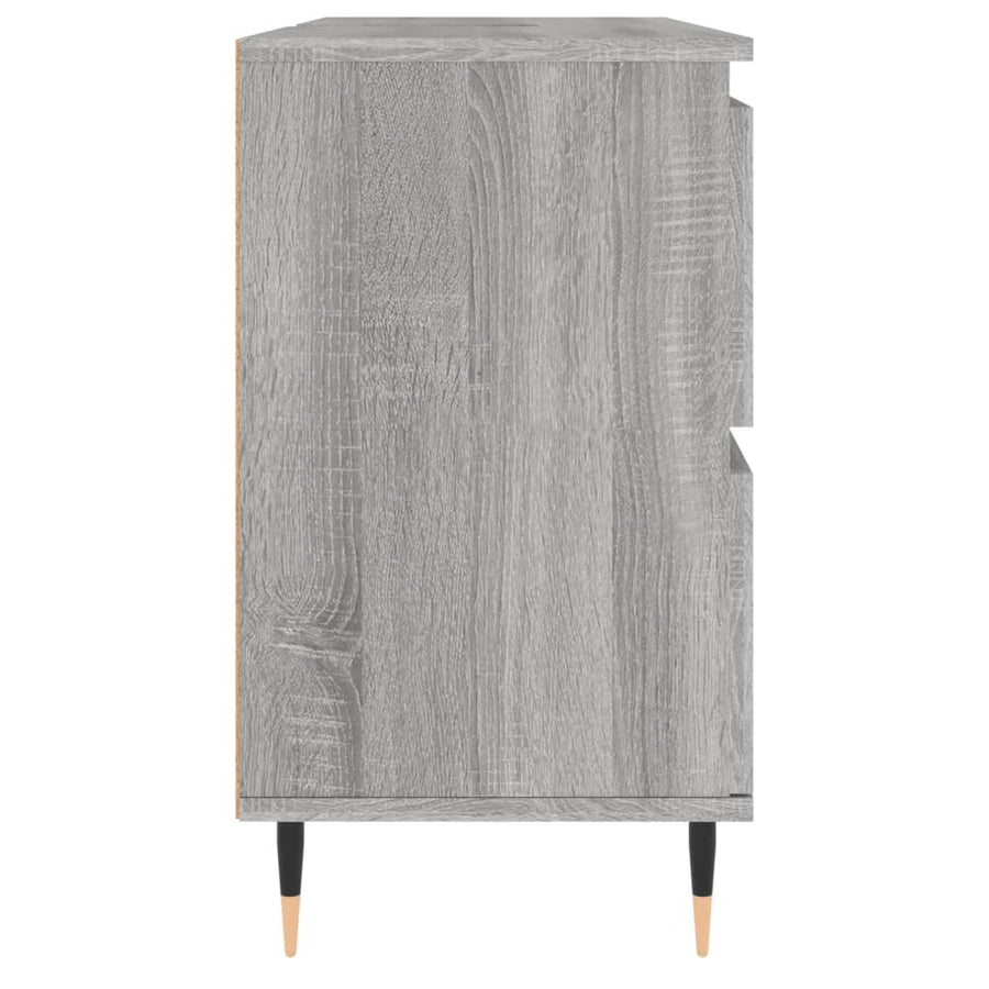 Badkamerkast 80X33X60 Cm Bewerkt Hout Eikenkleurig Grijs sonoma