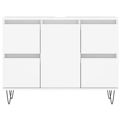 Badkamerkast 80x33x60 cm bewerkt hout wit