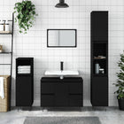 Bathroom cabinet 80x33x60 cm engineered wood black