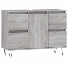 Badkamerkast 80X33X60 Cm Bewerkt Hout Eikenkleurig Grijs sonoma