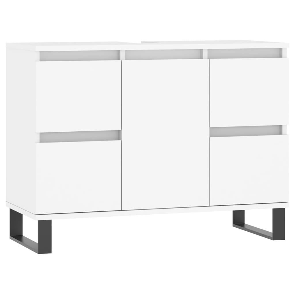 Badkamerkast 80X33X60 Cm Bewerkt Hout Wit