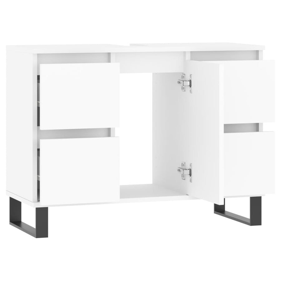 Badkamerkast 80X33X60 Cm Bewerkt Hout Wit