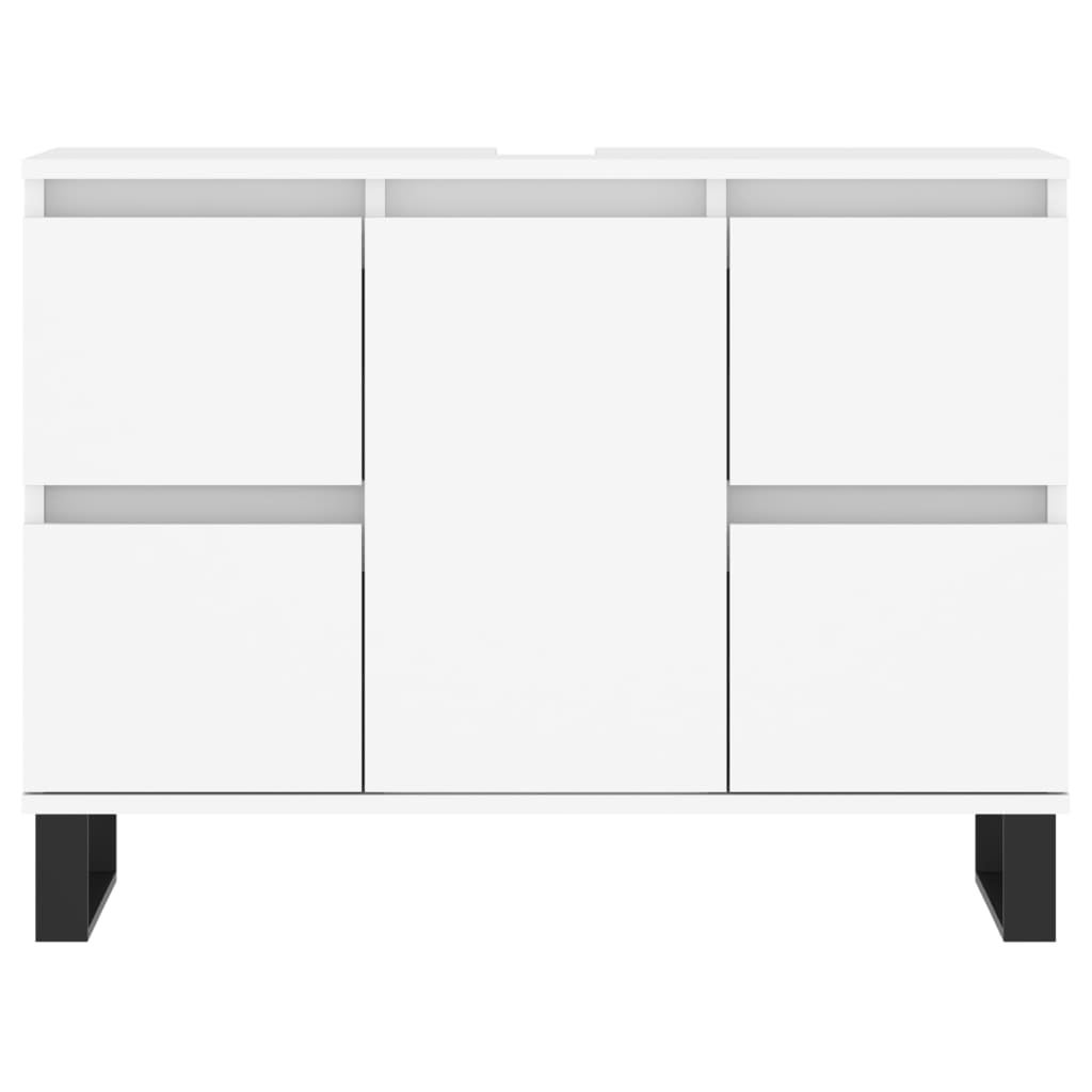 Badkamerkast 80X33X60 Cm Bewerkt Hout Wit