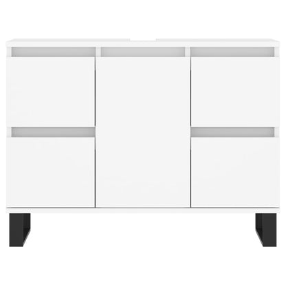 Badkamerkast 80X33X60 Cm Bewerkt Hout Wit