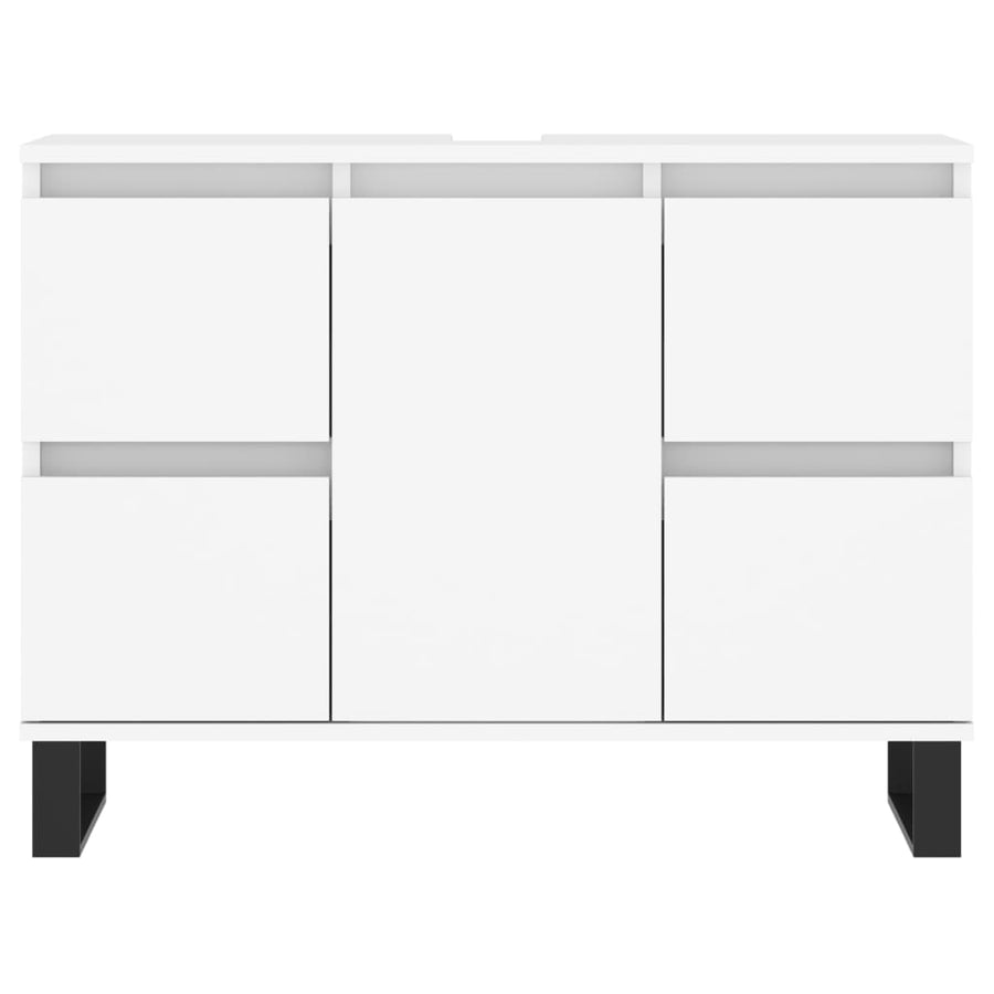 Badkamerkast 80X33X60 Cm Bewerkt Hout Wit