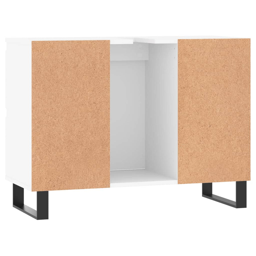 Badkamerkast 80X33X60 Cm Bewerkt Hout Wit