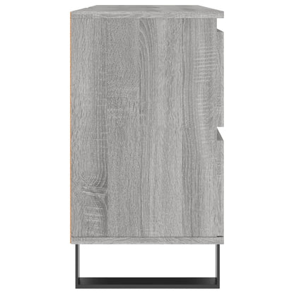 Badkamerkast 80X33X60 Cm Bewerkt Hout Eikenkleurig Grijs sonoma