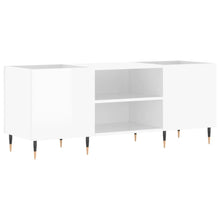 Platenkast 121X38X48 Cm Bewerkt Hout Hoogglans Wit
