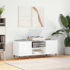 Record cabinet 121x38x48 cm treated wood high gloss white