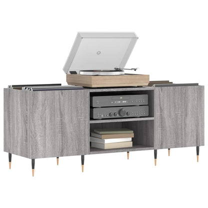 Platenkast 121X38X48 Cm Bewerkt Hout Grijs Sonoma Eikenkleurig