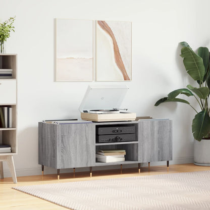 Platenkast 121X38X48 Cm Bewerkt Hout Grijs Sonoma Eikenkleurig