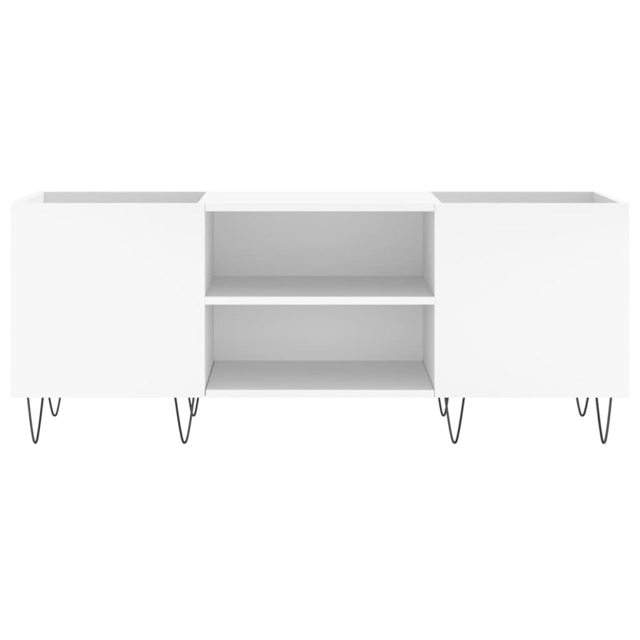 Platenkast 121X38X48 Cm Bewerkt Hout Wit