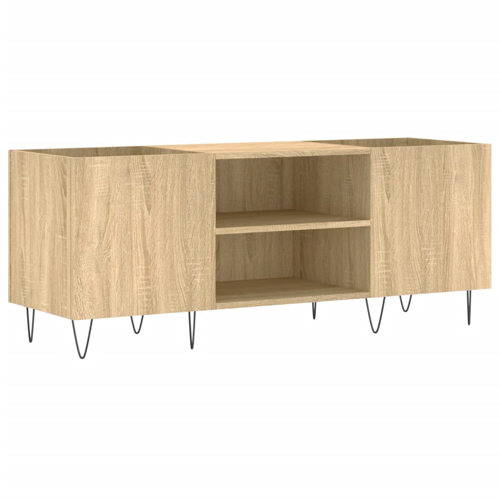 Platenkast 121X38X48 Cm Bewerkt Hout Kleurig Sonoma eiken