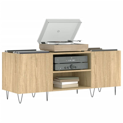 Platenkast 121X38X48 Cm Bewerkt Hout Kleurig Sonoma eiken