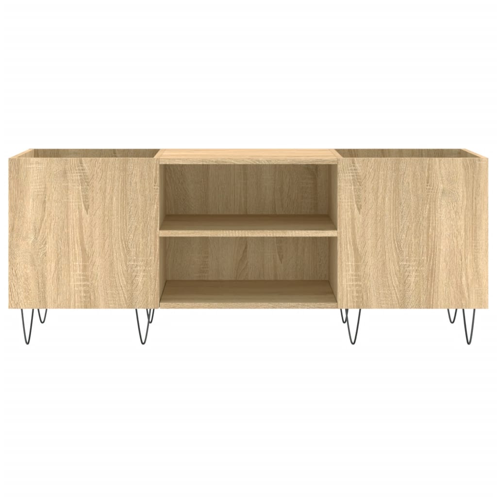 Platenkast 121X38X48 Cm Bewerkt Hout Kleurig Sonoma eiken