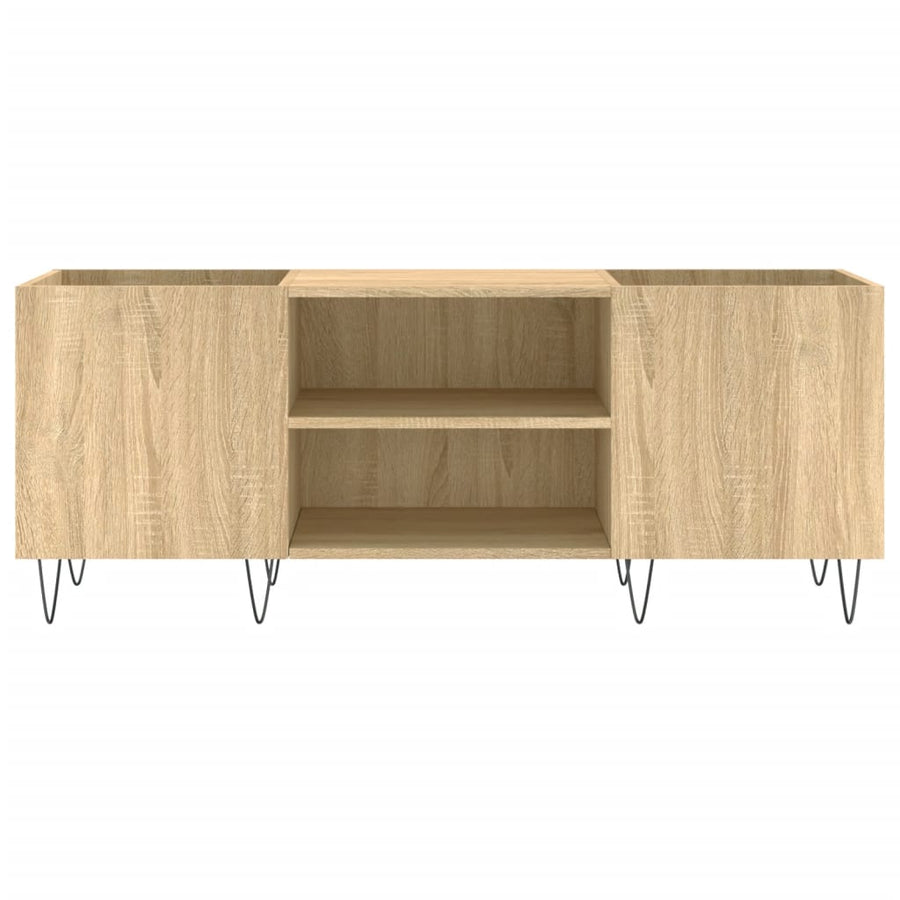 Platenkast 121X38X48 Cm Bewerkt Hout Kleurig Sonoma eiken